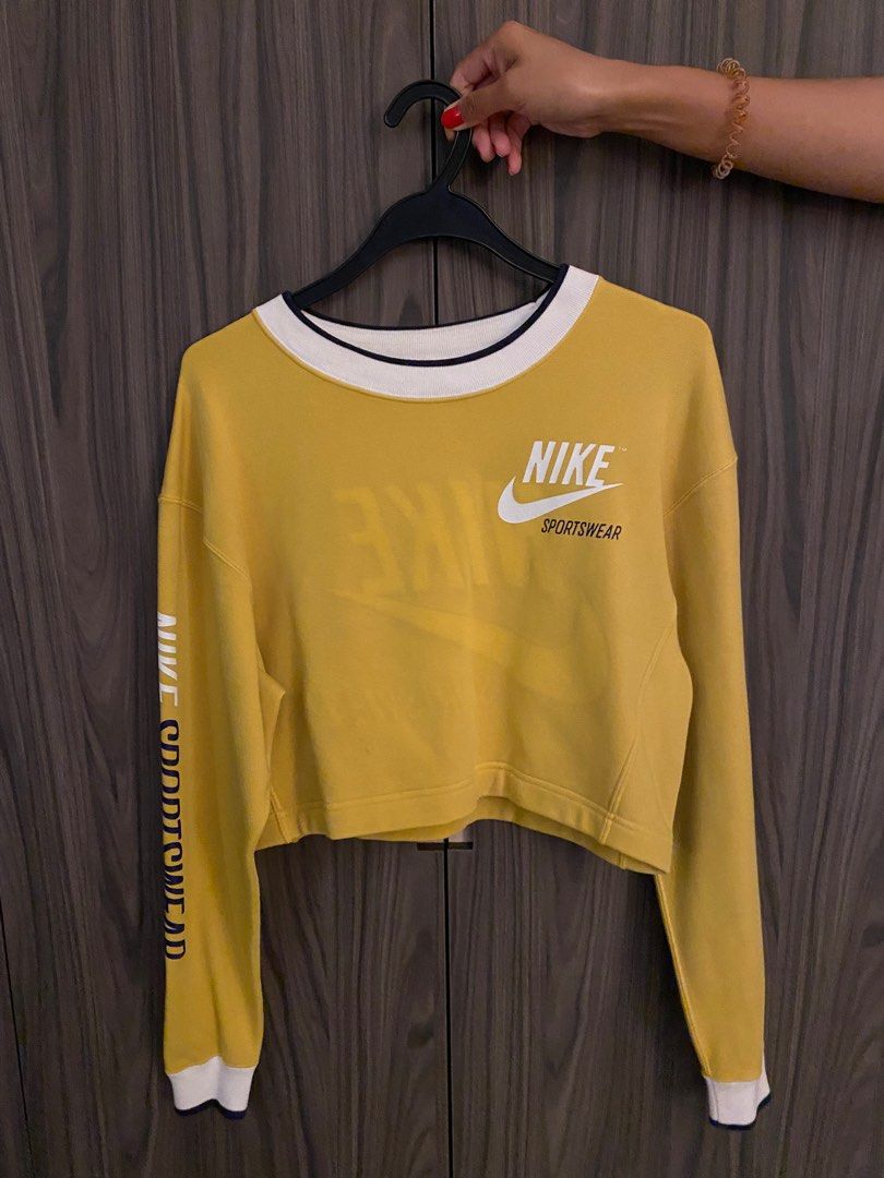 Yellow nike crop hoodie store