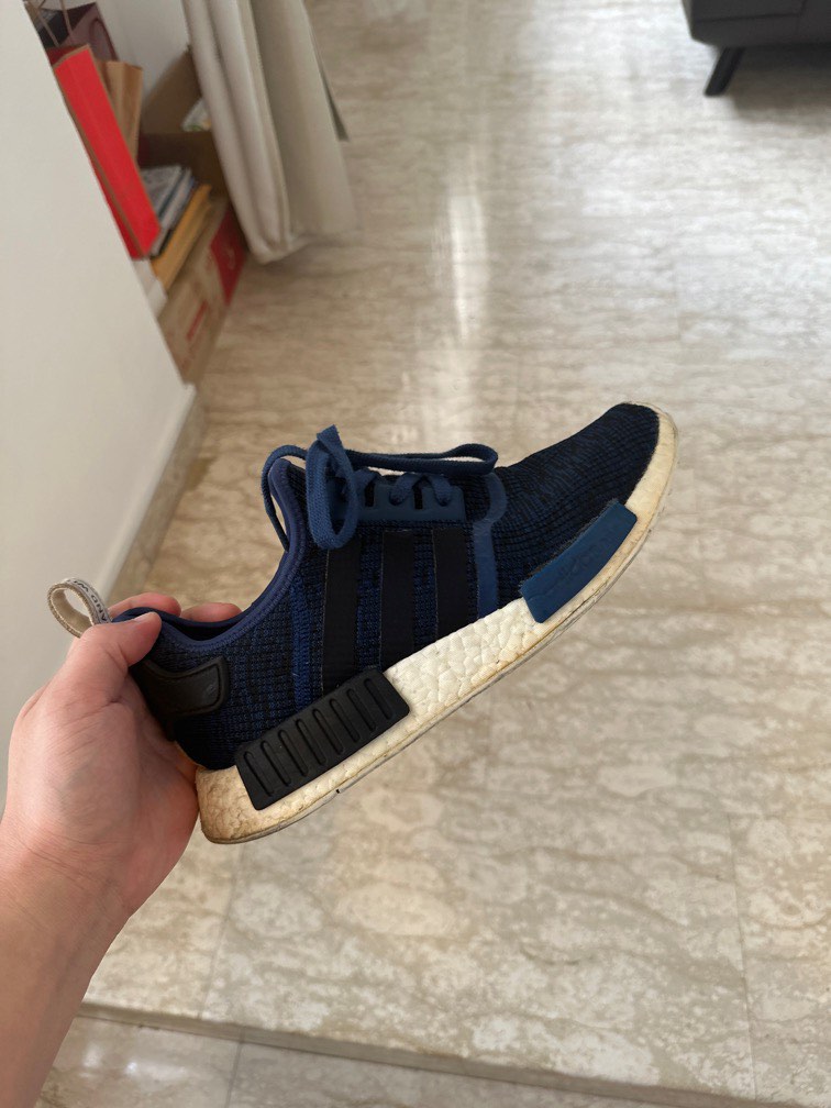 nmd red black and blue