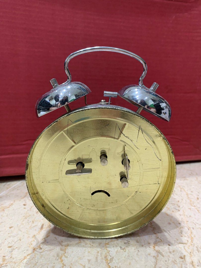 Old school metal alarm clock, Furniture & Home Living, Home Decor