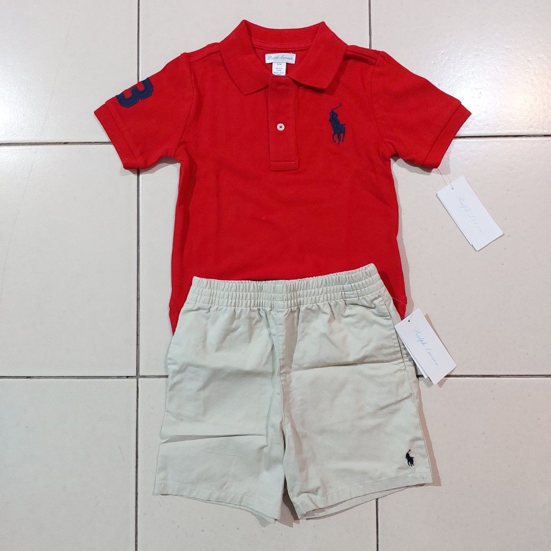 POLO RALPH LAUREN Polo Shirt & Shorts Set for Boy, Babies & Kids, Babies &  Kids Fashion on Carousell