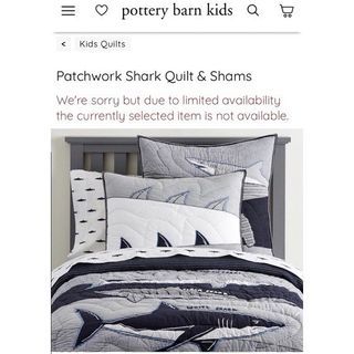 Pottery Barn Kids Patchwork Shark Bed Sheet | Twin