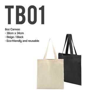 A4 Canvas Tote Bag (8oz) Custom Logo Printing Singapore