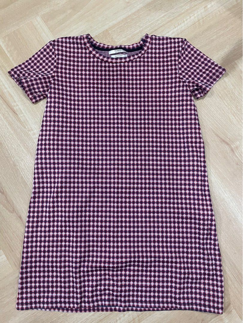 Pull Bear Gingham Short Dress Women s Fashion Dresses Sets