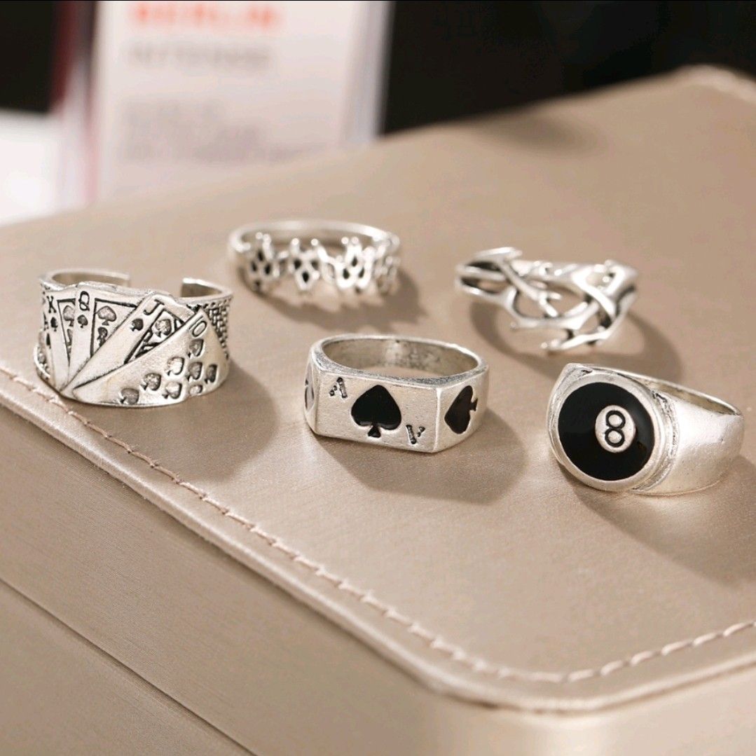 punk grunge rings set