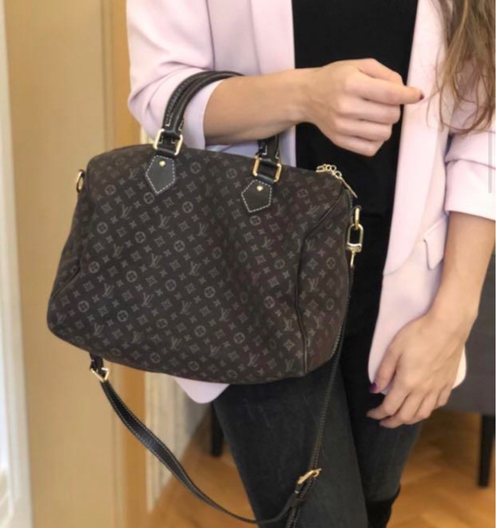 LOUIS VUITTON Speedy 30 Monogram Idylle Satchel Bag Fusain