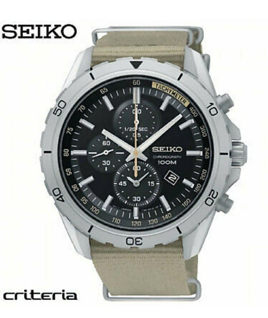 SEIKO Criteria SNDH19P1 Black Dial Chronograph Quartz Men's Watch WARRANTY  100M (With Worldwide Guarantee Cert & Seiko Box & Seiko Instructions Book)  🔥More than 50% Discount🔥, Luxury, Watches on Carousell