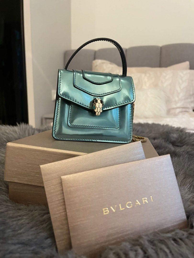 Serpenti Forever Bag charm in glacier turquoise brushed metallic calf  leather, Luxury, Accessories on Carousell