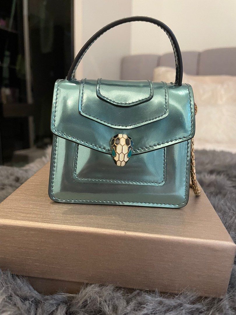 Serpenti Forever Bag charm in glacier turquoise brushed metallic calf  leather, Luxury, Accessories on Carousell