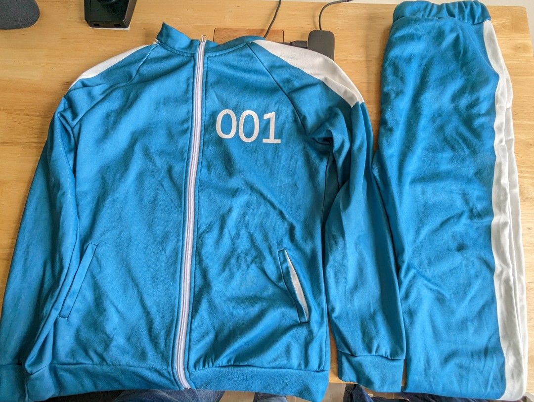 Squid Game Costume Tracksuit 001 M, Men's Fashion, Activewear on Carousell