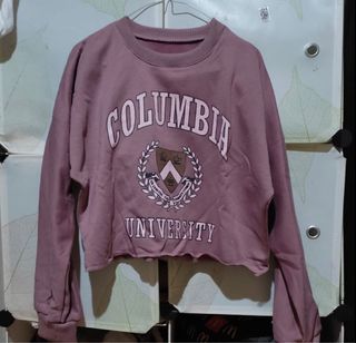 sweater crewneck pink semi crop