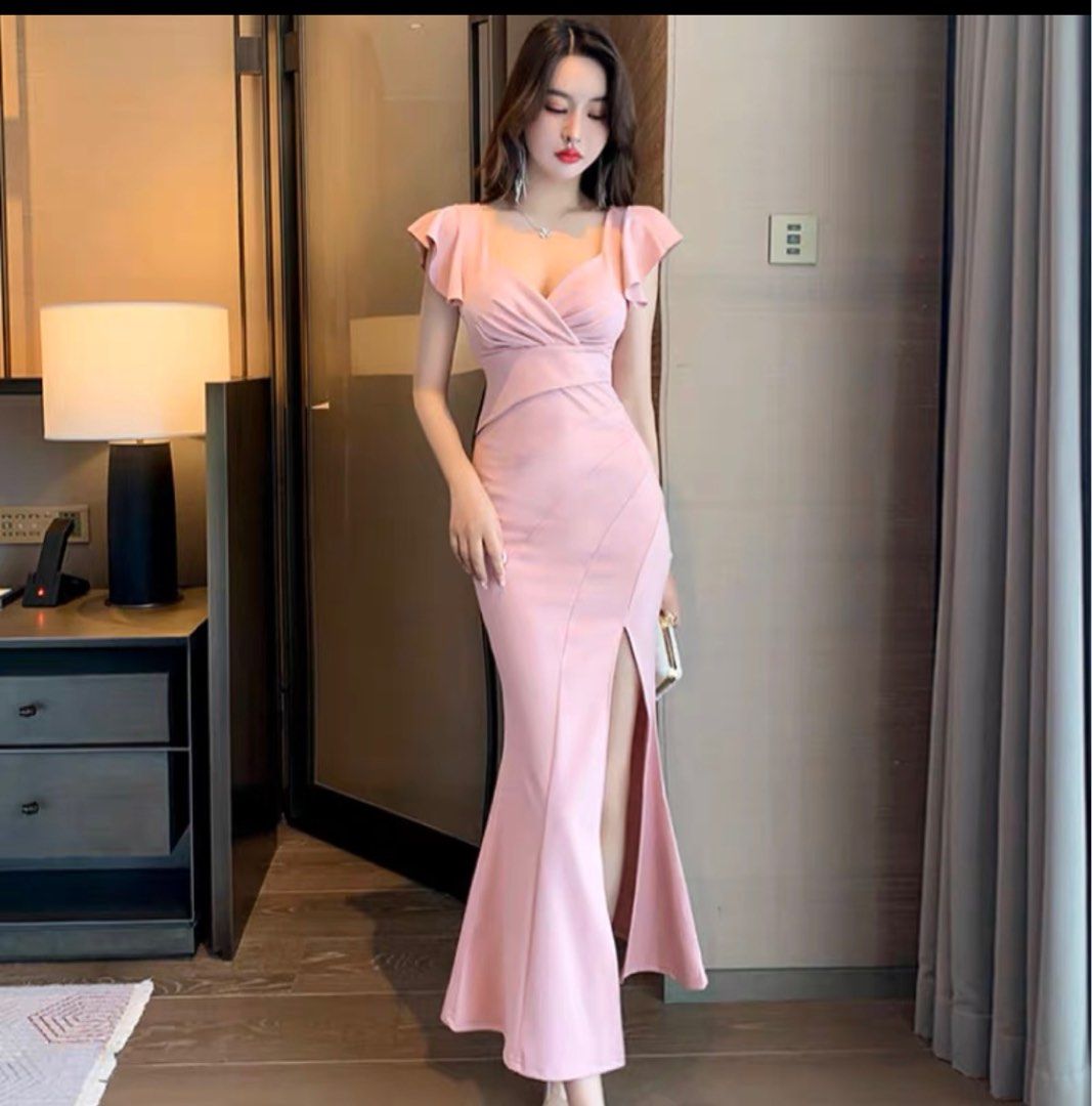 Sweet pink body hugging dinner dress, Women's Fashion, Dresses & Sets ...