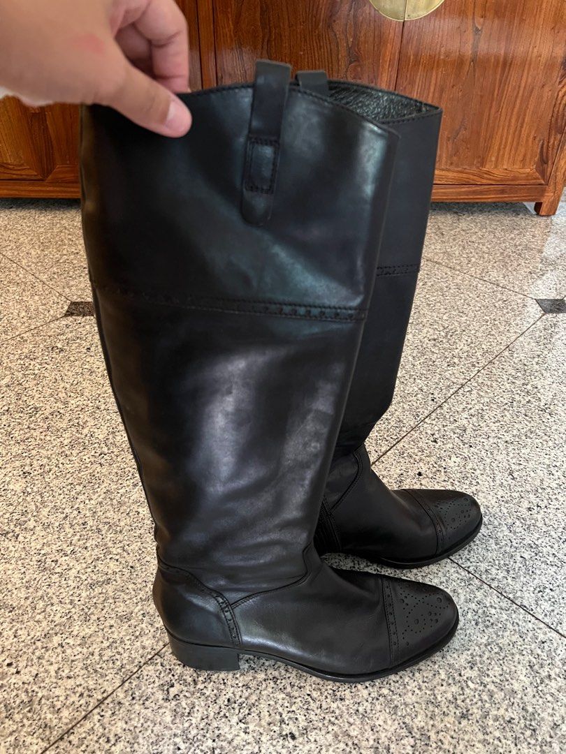 Brogue knee cheap high boots