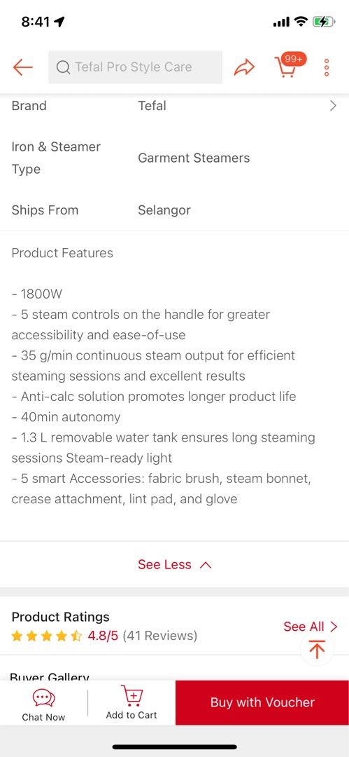 Tefal Garment Steamer Pro Care Style Iron/ Seterika Baju (IT8460), TV ...