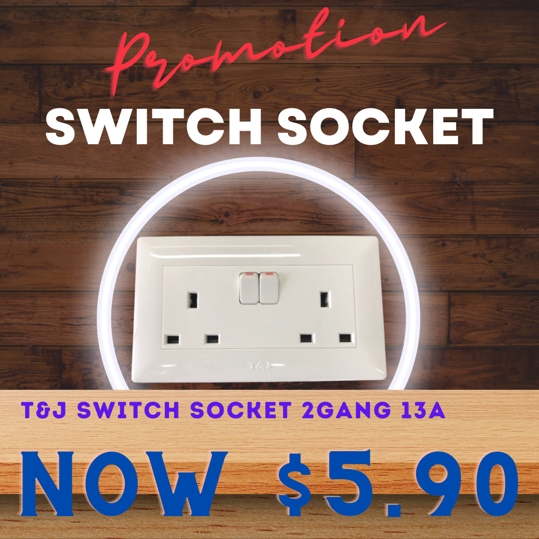 TP-T&J SWITCH SOCKET 2 GANG 13A, TV & Home Appliances, Electrical ...