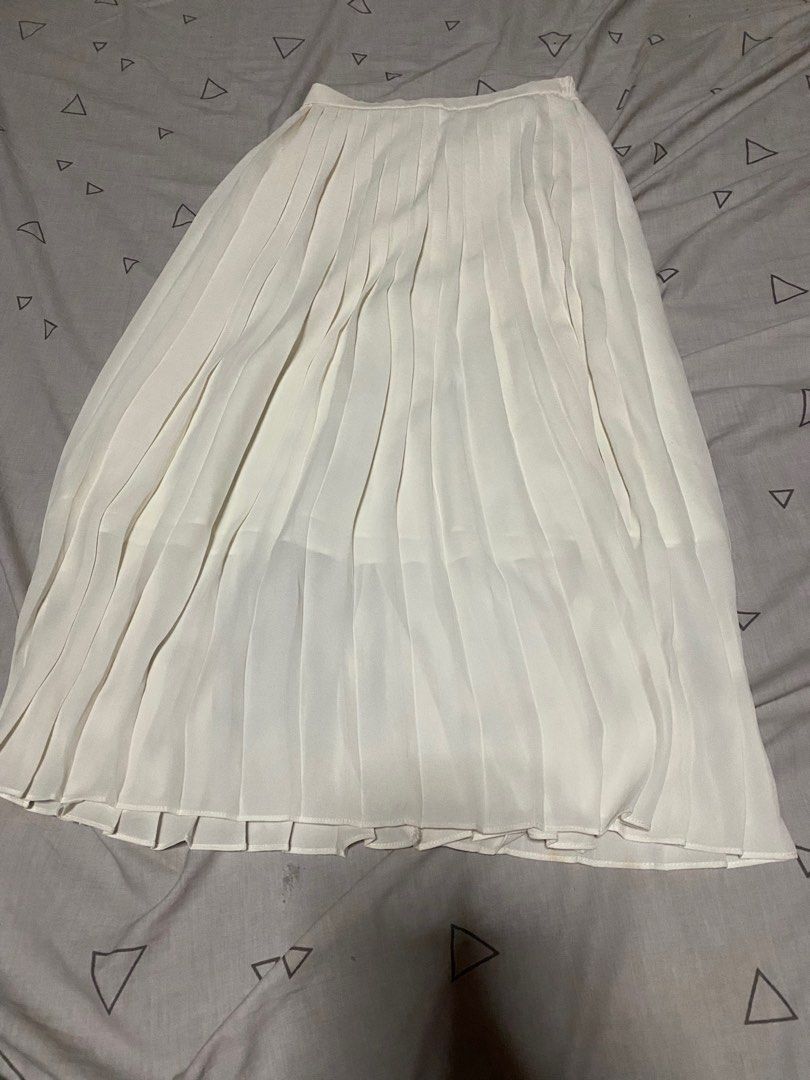 Chiffon pleated skirt  - OFF-white / Lilac main image 1