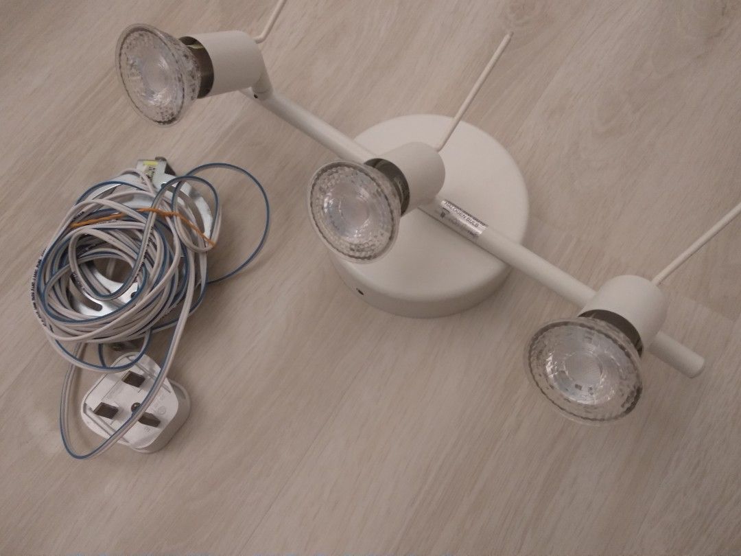 Used Ikea Tross Ceiling/wall track spotlight complete with LED bulb