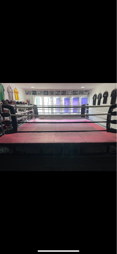 Used tatami jigsaw matts. Total pieces cover an area of 14feetx14feet