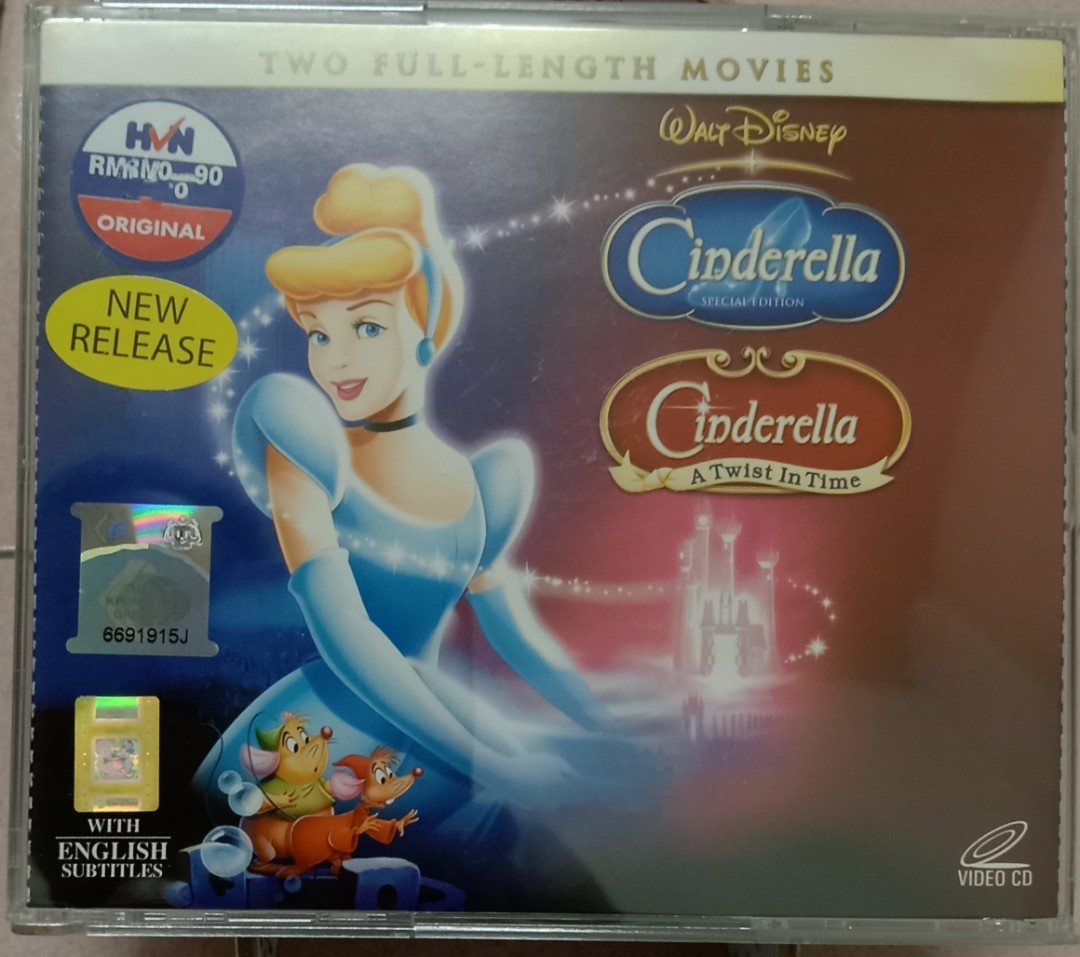 VCD Disney Cinderella movie 🔥 BOXSET 2 MOVIE, Hobbies & Toys, Music &  Media, CDs & DVDs on Carousell