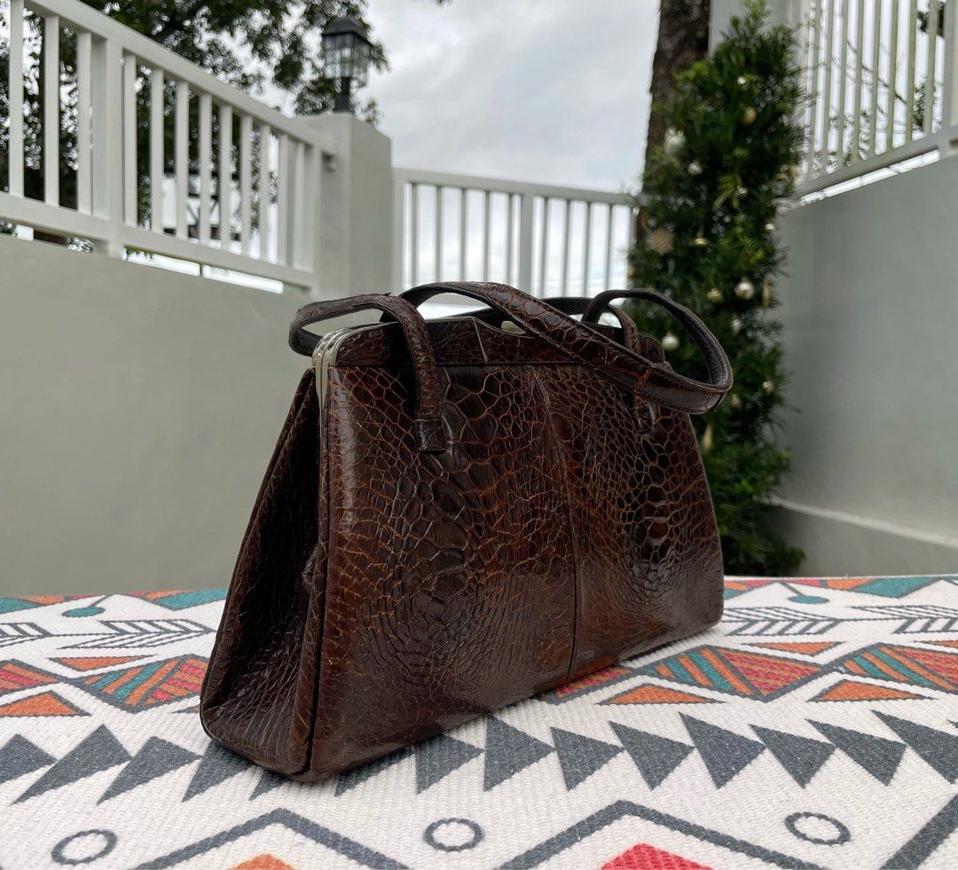 Vintage Turtle Skin Clutch, Women's Fashion, Bags & Wallets, Clutches