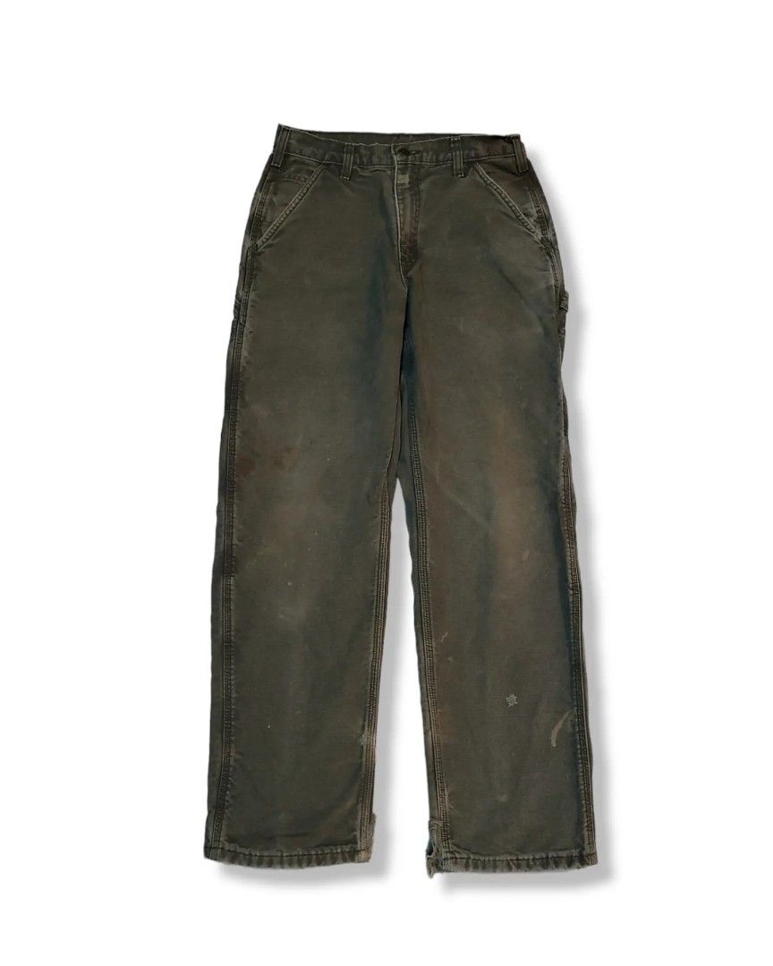 Flannel lined store washed duck dungaree