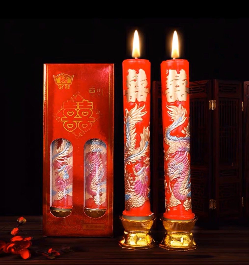 1pair Wedding items dragon & Phoenix candles, Hobbies & Toys, Memorabilia & Collectibles