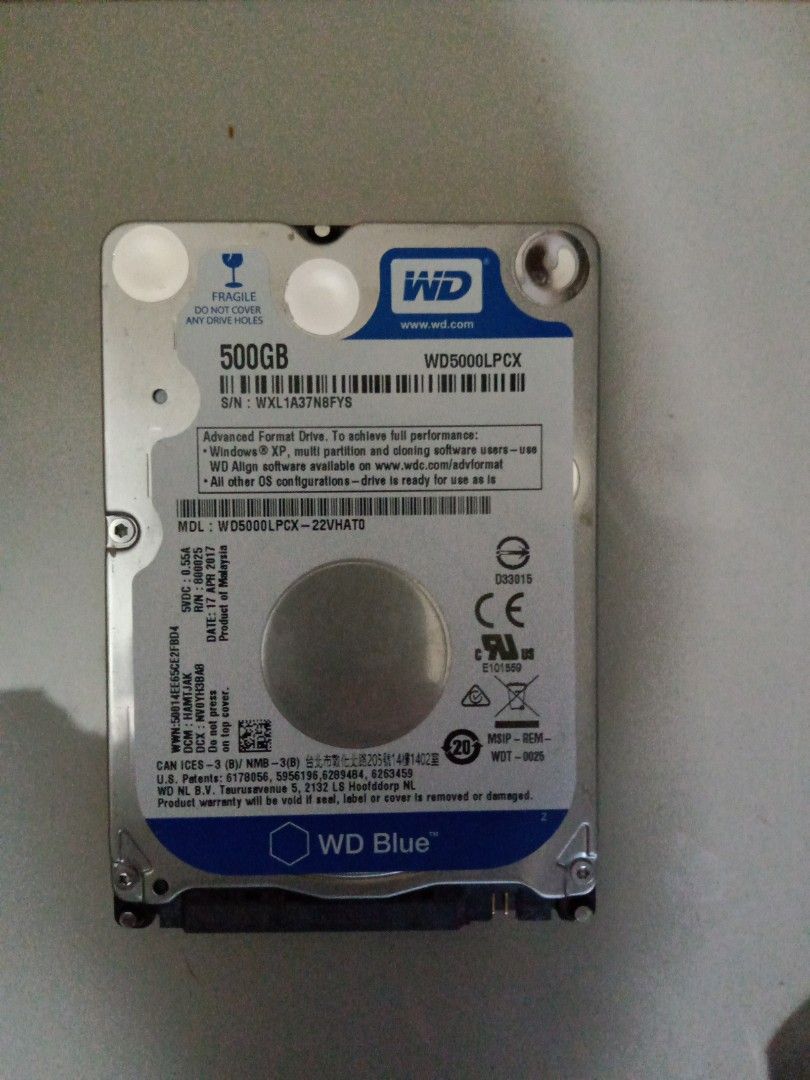 Western Digital 500GB Hard Disk, Computers & Tech, Parts & Accessories ...