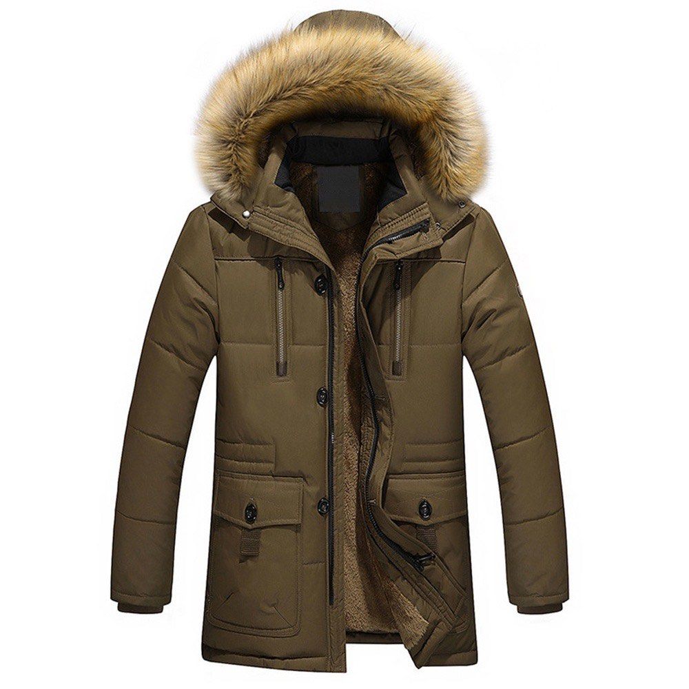 Mens fleece best sale trench coat