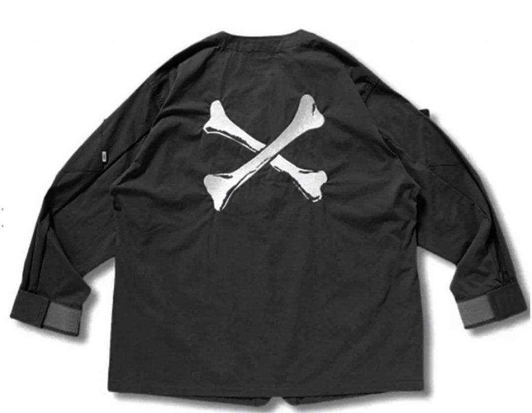 WTAPS 22SS SCOUT / LS / NYCO. TUSSAH BLACK SIZE 04 CROSSBONES, 男 