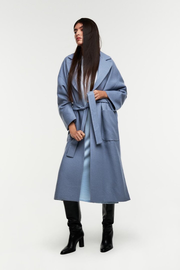 Powder blue sale coat zara