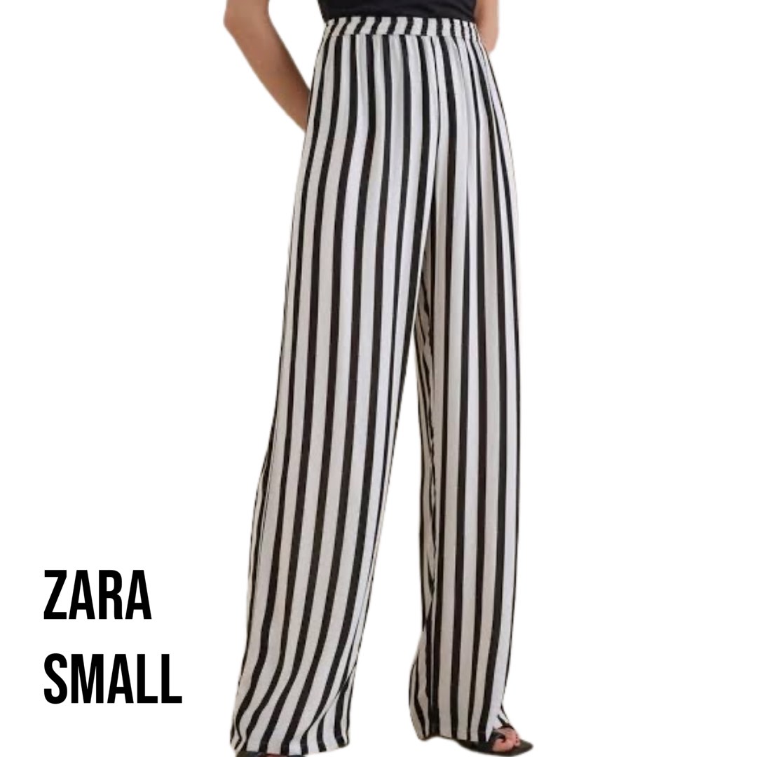 Square Loos 100% authentic Zara dark blue and white stripes square loose pants ...