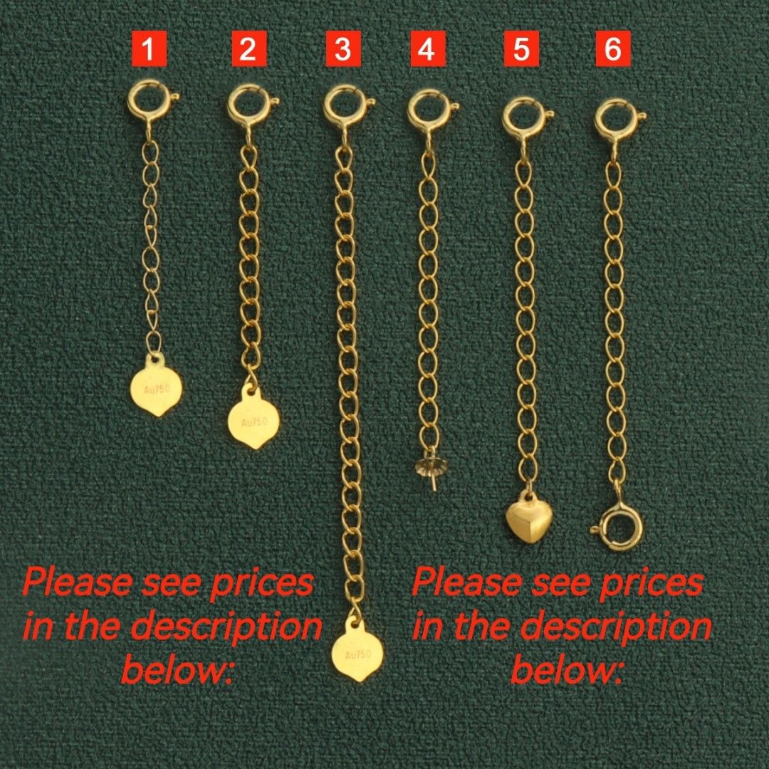 18K Gold White Gold Rose Gold Extension Chain Extender Connector Chain Women s Fashion Jewelry Organisers Bracelets on Carousell