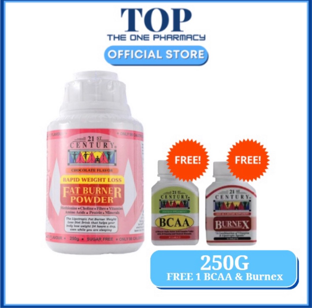 21st Century Fat Burner Powder (250g) Free Burnex & BCAA, Health