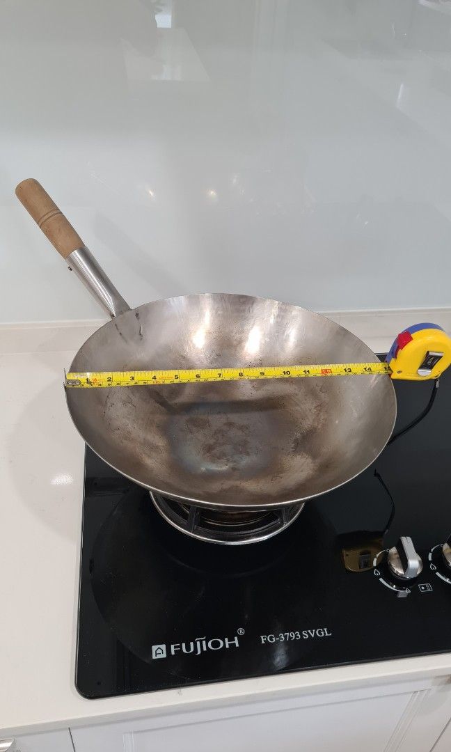38mm Stainless Steel Chinese Wok Hei Wok, Furniture & Home Living