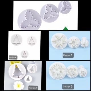 (New stock) 3 pcs/set Snowflake / Christmas Tree / Holly Leaf Cookie Cutter