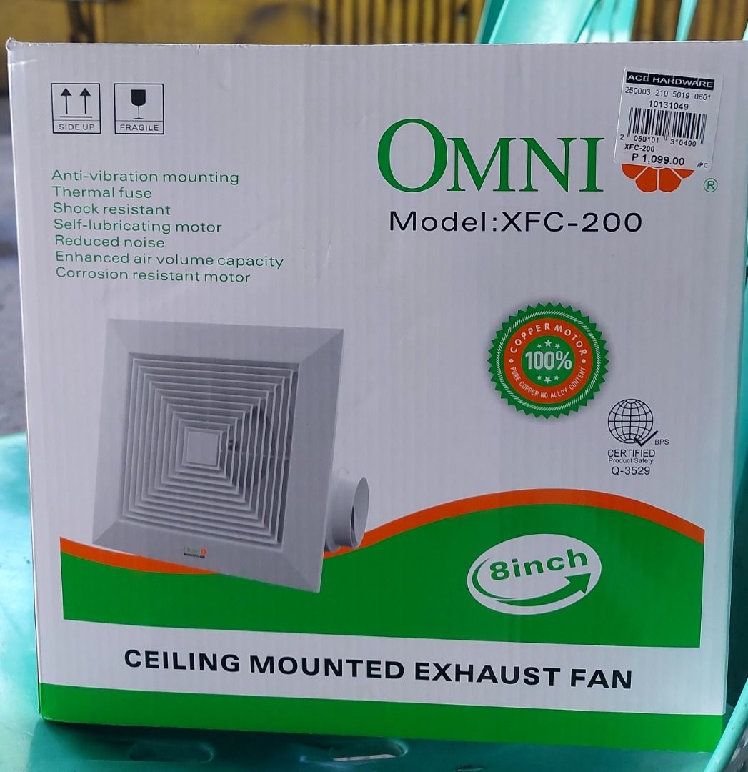 8" Ceiling Exhaust Fan, Furniture & Home Living, Bathroom & Kitchen