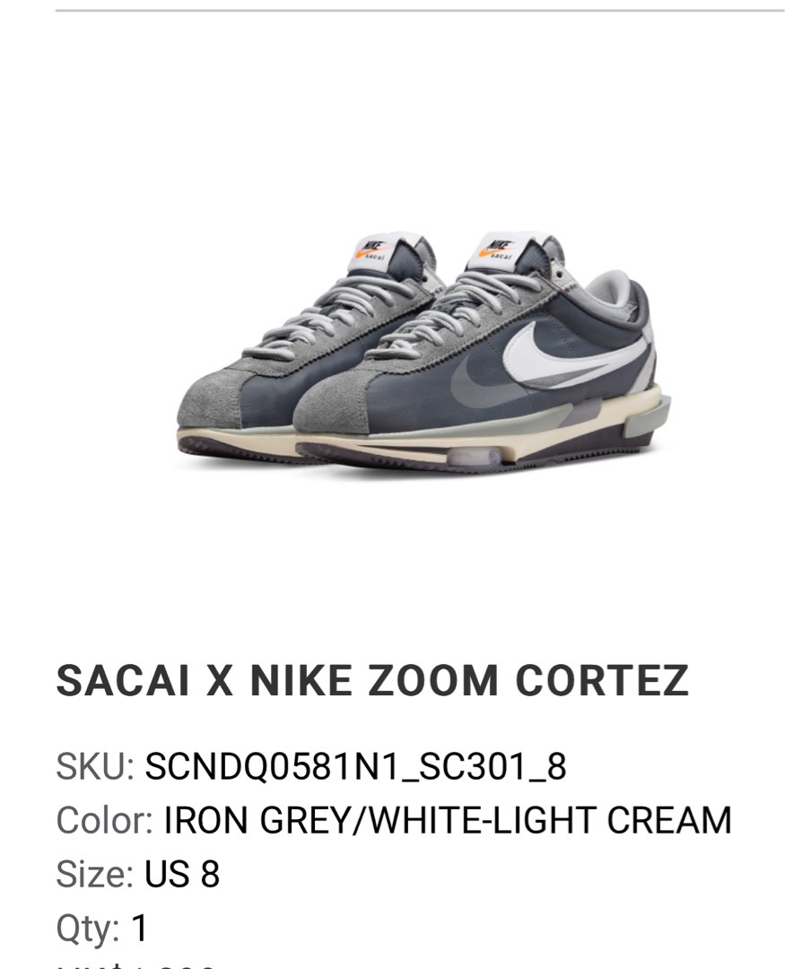 SACAI X NIKE ZOOM CORTEZ, 男裝, 鞋, 波鞋- Carousell