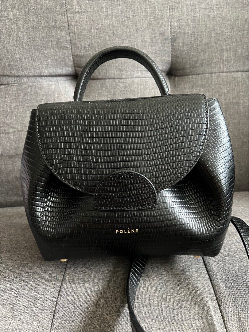 Numéro un nano leather handbag Polene Black in Leather - 37274154