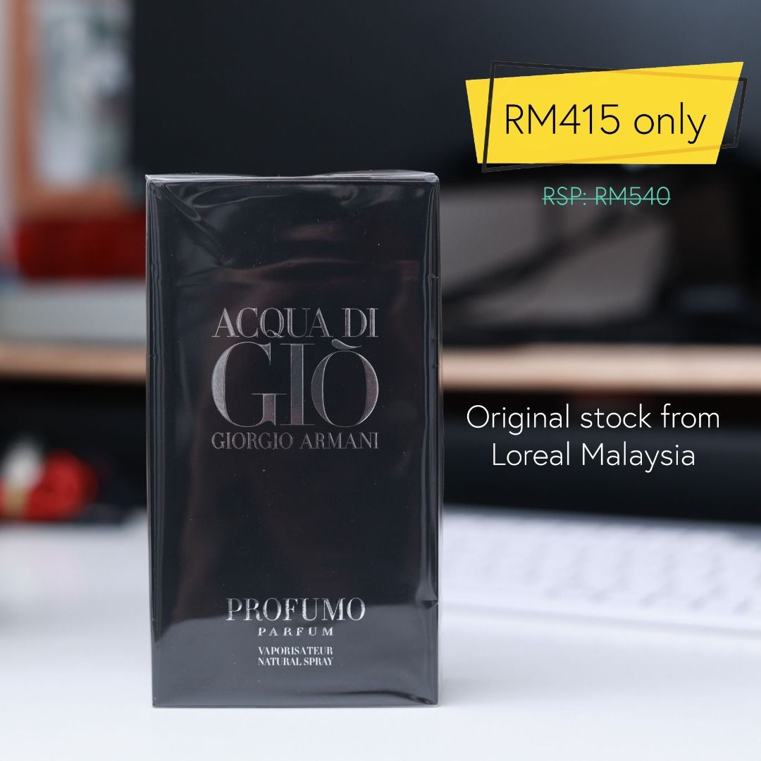 Acqua Di Gio Profumo Parfum 125ml Original from Loreal Malaysia, Beauty &  Personal Care, Fragrance & Deodorants on Carousell