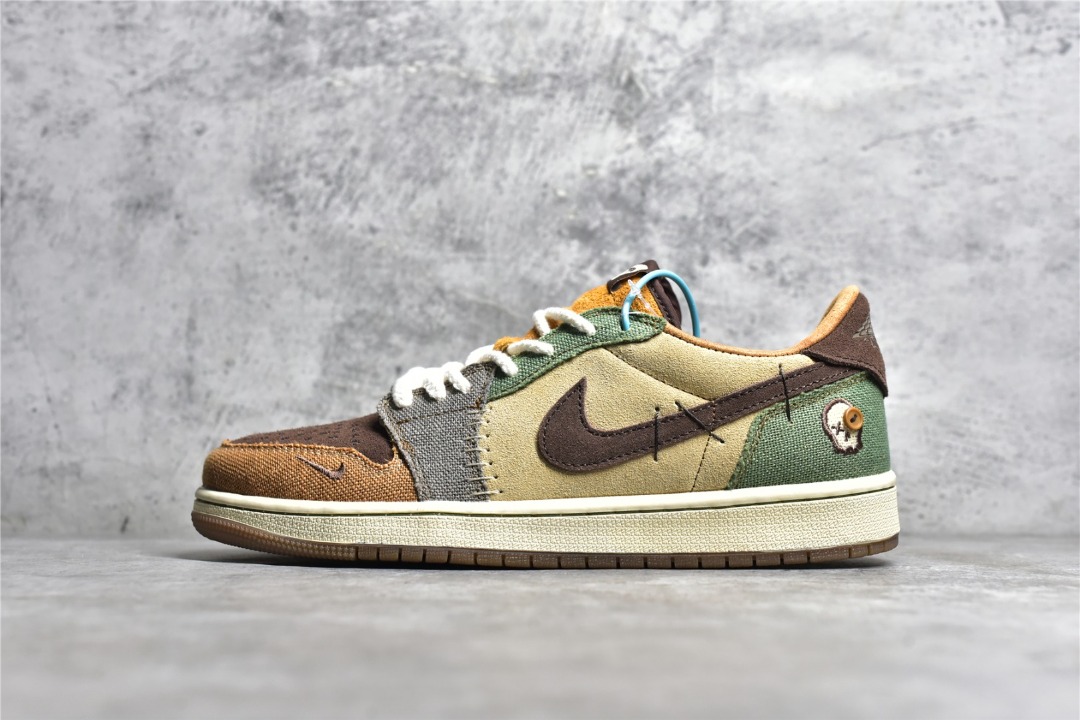 Air jordan 1 low Beige green shoes Men s Fashion Footwear Sneakers on Carousell