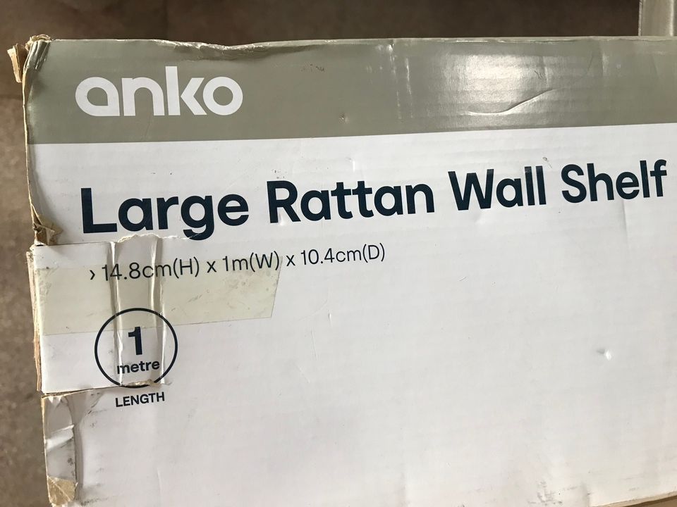 Anko Large Rattan Wall Shelf, Furniture & Home Living, Furniture