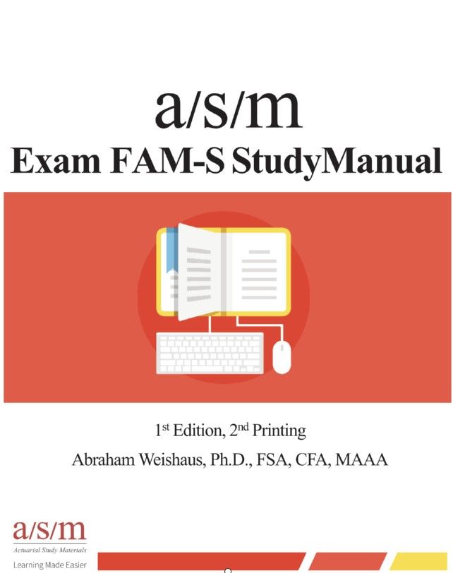 ASM Exam FAM-S Study Manual in PDF, Hobbies & Toys, Books & Magazines ...