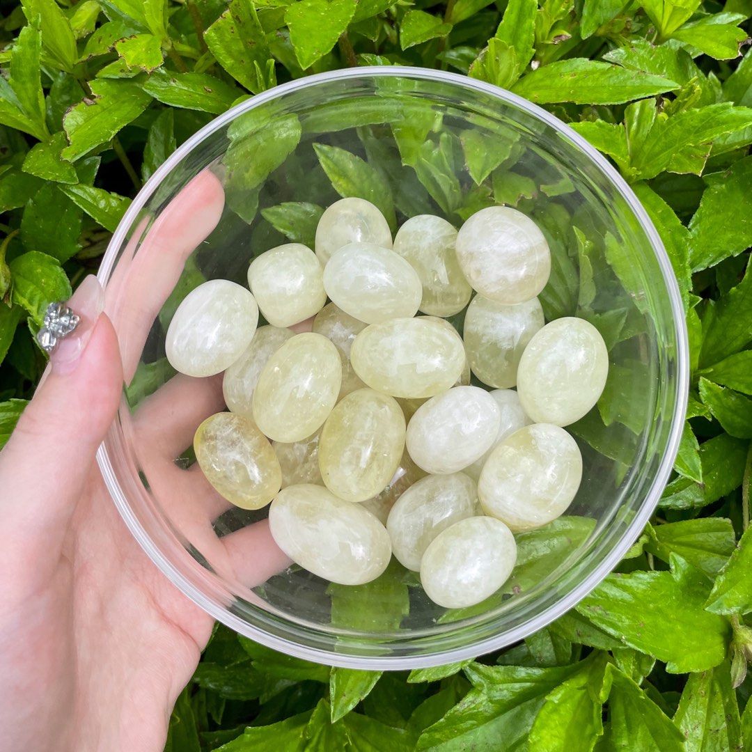 Assorted Tumbles (Category: Precious Stones) located in Singapore. Submitted by sherxmine (Listing ID 1201293281, Image 6). Description: assorted tumbles ! [ any 5 for $10 ] - - rose quartz : $2 - moss agate : $2 - citrine : $2 - amethyst : $2.50 - green fluorite : $2.50 - selenite : $3 - peach moonstone : $3.50 - labradorite: $3.50 - rainbow moonstone : $3.50 - please note that crystals do have imperfections so only purchase if you are comfortab