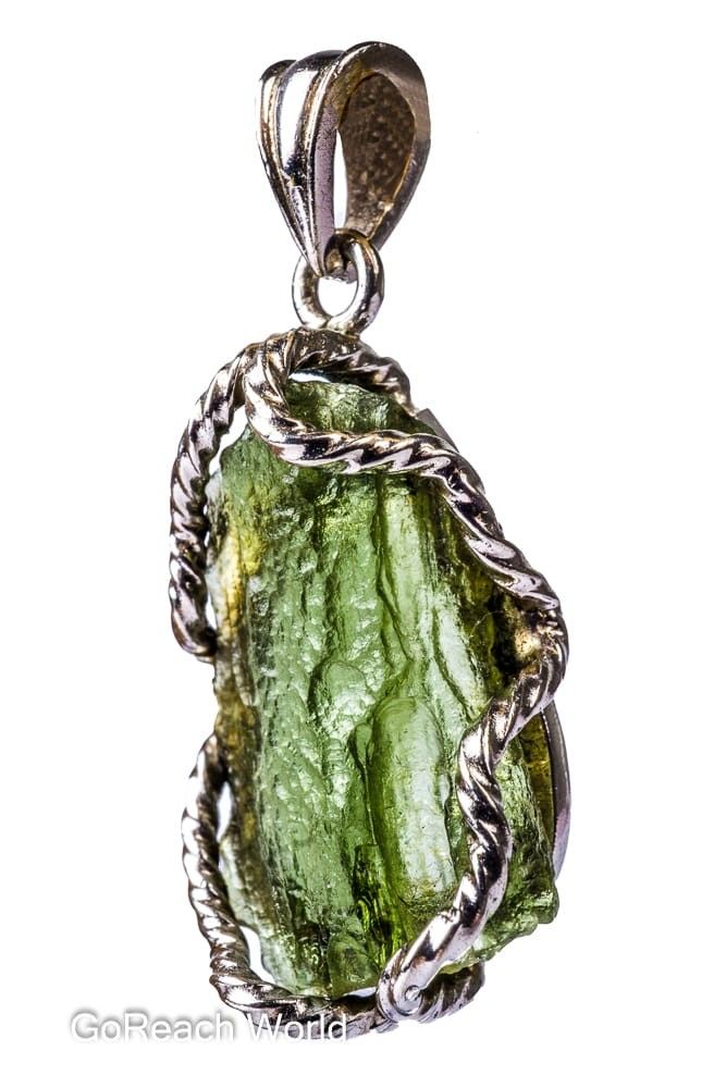 Authentic Natural Raw Moldavite Pendant Women s Fashion Jewelry