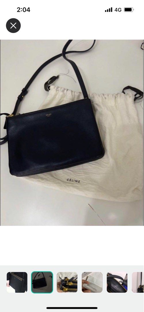 Celine Grey Lambskin Small Trio Bag ○ Labellov ○ Buy and Sell