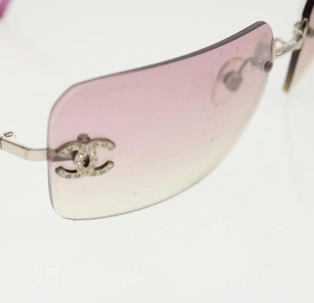 RARE CHANEL CC Authentic Vintage Rimless Rhinestone Ombre Gradient