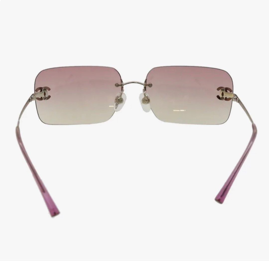 RARE Authentic Vintage Chanel Rimless Rhinestone Ombre Gradient Sunglasses  in Y2K Barbie Pink, Luxury, Accessories on Carousell