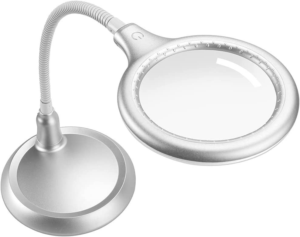[B2919] Desk 5X Magnifying Lamp,Magnifying Glass with Light and Stand