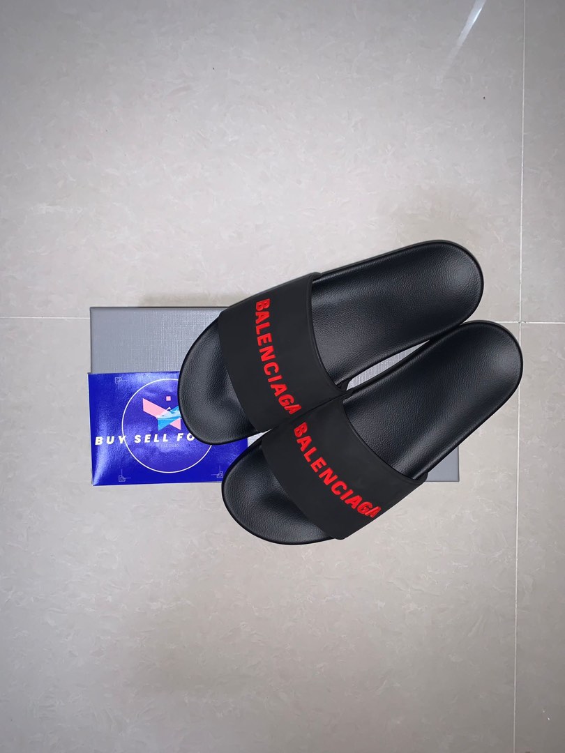 Red top balenciaga slides