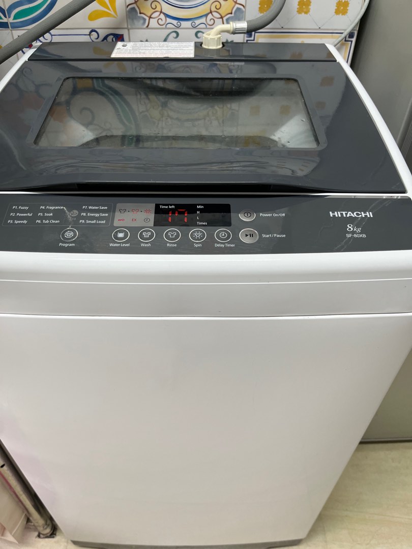 Beautiful Hitachi Slim Washing Machine 8kg, TV & Home Appliances, Washing Machines and Dryers on