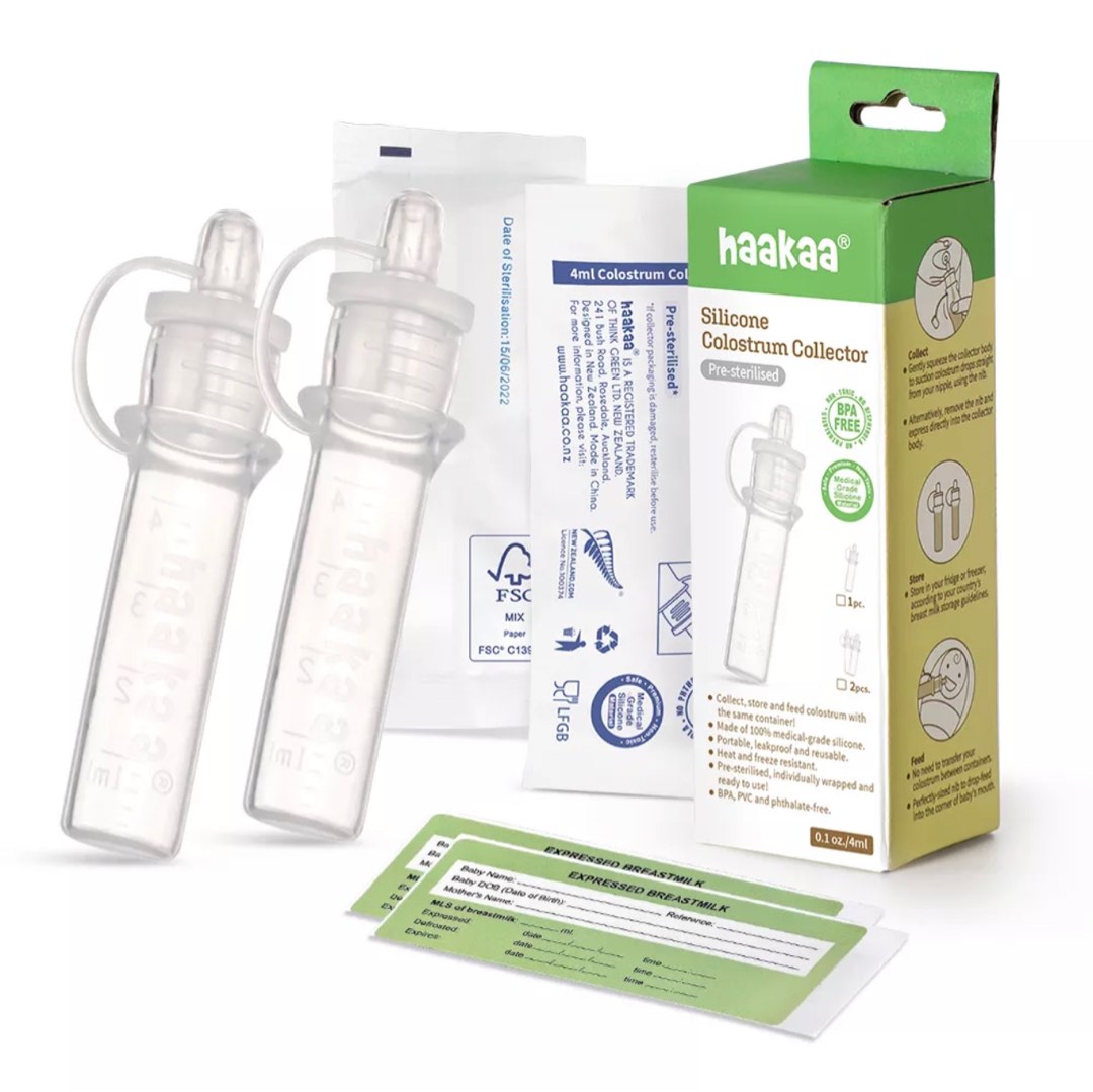 BNIB Haakaa Silicone Colostrum Collector Set (4ml x 2), Babies & Kids